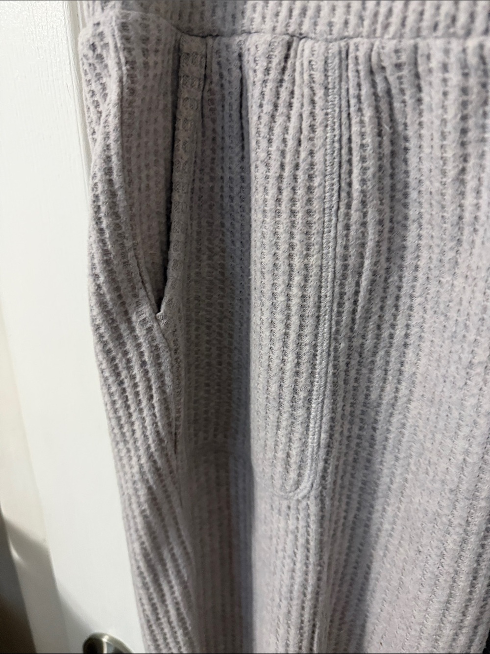 Natural Reflections Women's Ribbed Drawstring Joggers - Light Gray - Picture 2 of 4